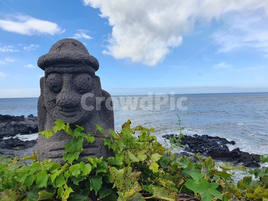 바다,자연,제주,제주바다,용담해안,돌하르방,풍경,제주도,jeju,jeju island