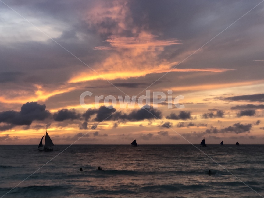 붉은노을,구름,휴양지,하늘,sunset,야자수,동남아시아,해질녘,보라하늘