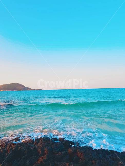 바다,해변,파도,섬,하늘