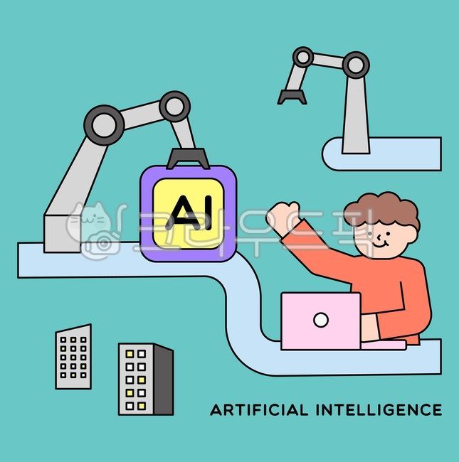 과학,인공지능,ai,로봇팔,로봇암,로보트,로봇,미래,노트북하는사람,어린이,학생,공부,발전,교육,수업,과학의날,프로그래밍,코딩,기술,사람일러스트,학교
