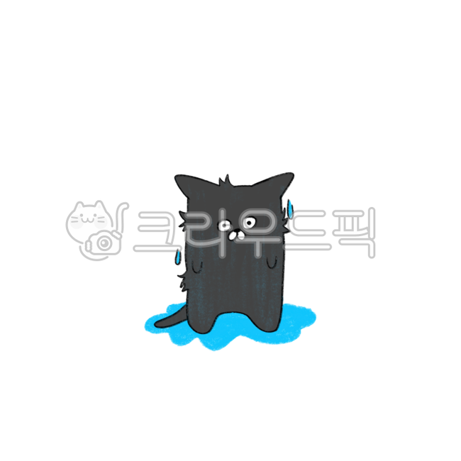 hand drawing,cat,wet,sullen,collapse