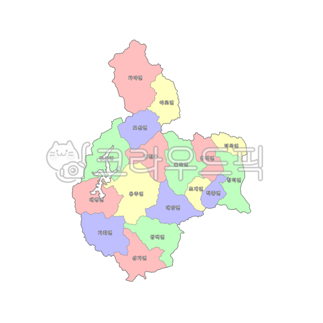 경상남도,경상도,경남,영남,합천군,합천,대한민국,우리나라,한국,행정구역,도,시,군,읍,면,동,지도,행정구역지도,4색지도,파란색,노란색,빨간색,초록색,map