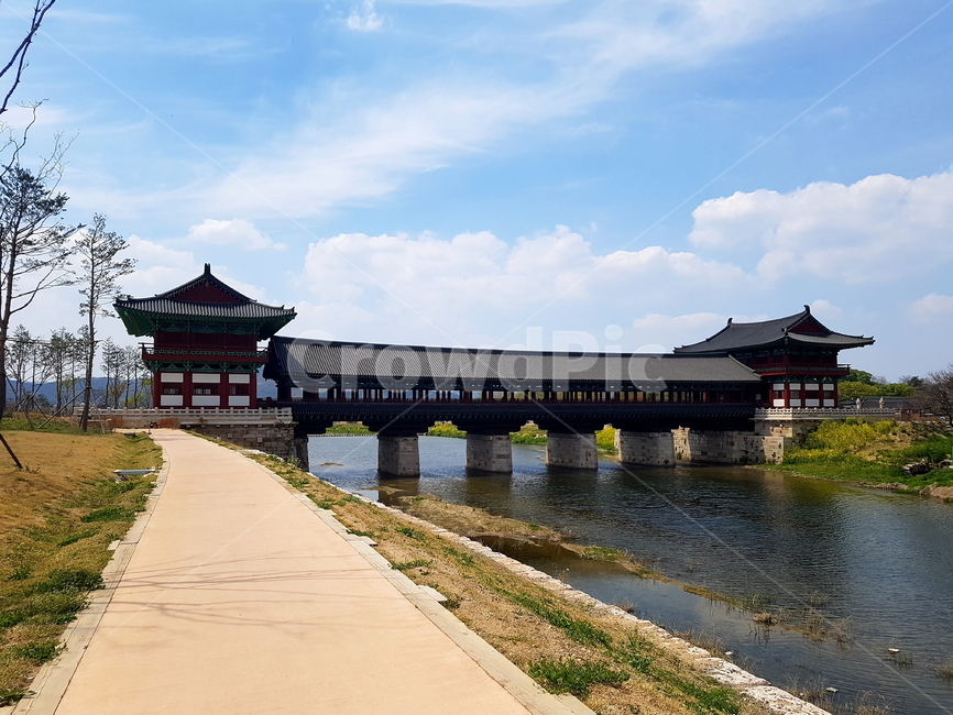 wooden bridge,Joseon Dynasty,Unified Silla,Gyodong,Woljeong Bridge,Gyeongju City,Silla,bridge,Gyeongju