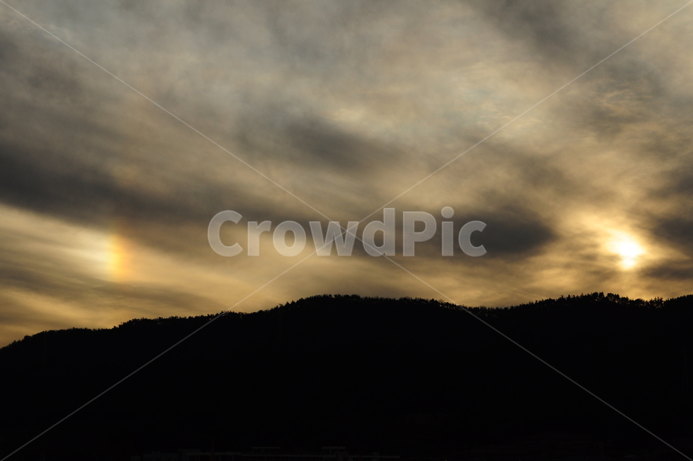 하늘,흐린날,구름,산,무지개,햇빛,자연,풍경,nature,landscape,outdoors,옥외,sunlight