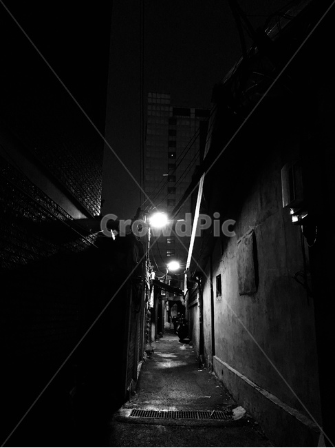 골목길,어둠,가로등,여름밤,한적,흑백필름,고요,적막,골목길,alley,흑백,모노톤,monochrome,black and white,corridor,복도,street,거리,city,시티,building,건물,town,도시,road,도로,urban,어반