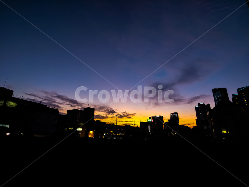 실루엣,옥외,자연,outdoors,cityscape,nightscape,밤하늘,노을,풍경