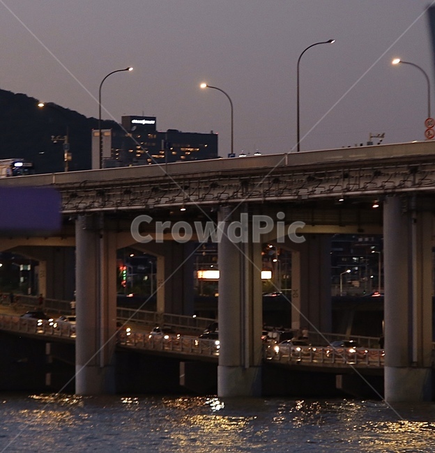 road,도로,서울,한국,한강,저녁,밤