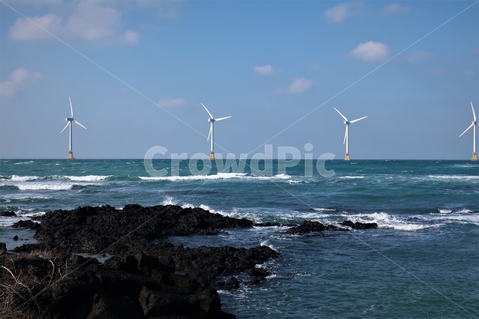 제주,풍차,풍력,발전,바닷가,풍경,해변,해안,에메랄드,해상풍력,에너지산업,energy industry
