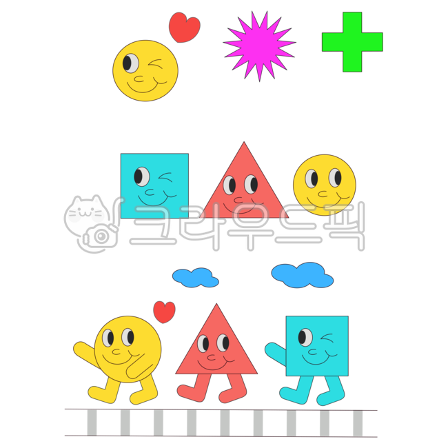 원, 원형, 세모, 네모, 도형, 사진,이미지,일러스트,캘리그라피 - happyhappy작가