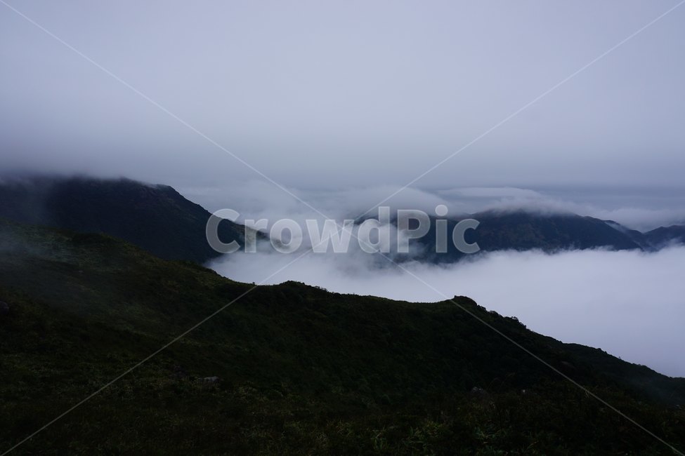 산,자연풍경,계절,안개,정상