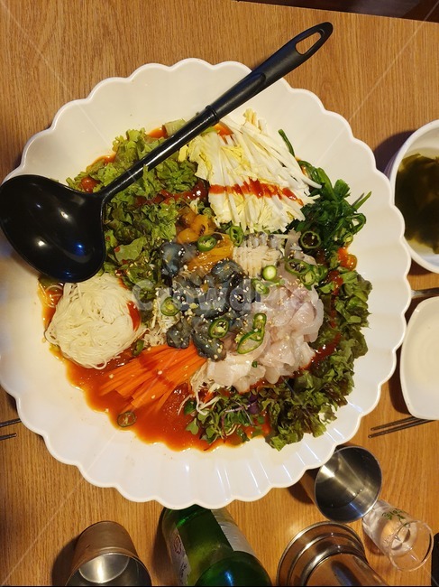 물회,안주,시원한음식,초장,해산물