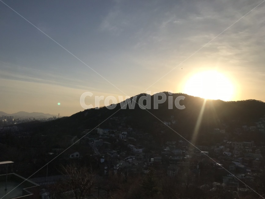 노을,하늘,풍경,건물,어두움
