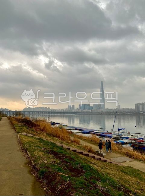 뚝섬공원,뚝섬산책,산책로,한강산책,비오는산책