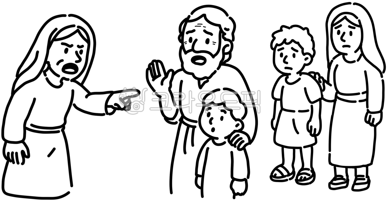 기독교일러스트,이삭,사라,이스마엘,아브라함,크리스찬일러스트,유목민,이스라엘사람,성경이야기,성경캐릭터,만화,라인드로잉