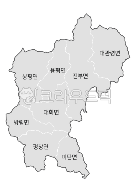 Gangwondo,Pyeongchanggun administrative map,Pyeongchanggun,korea,Korea administrative map,Pyeongchanggun map,administrative guidance,map,Gangwondo administrative map