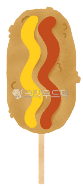 Hot dog,rest stop food,snack,food,something to eat,cute,hand-drawn,illustration