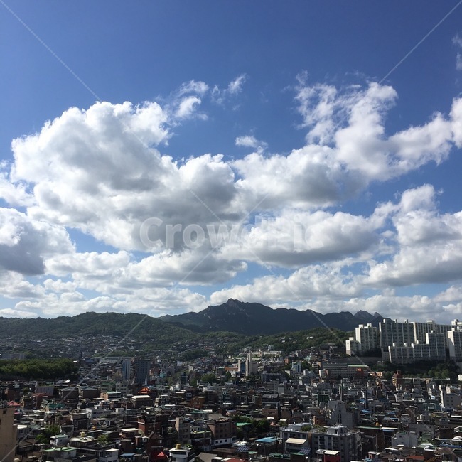 서울,구름,하늘,전경,건물