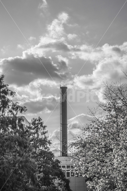 굴뚝,흑백,풍경,하늘,구름,흑백,모노톤,monochrome,black and white,산업,industry,industrial