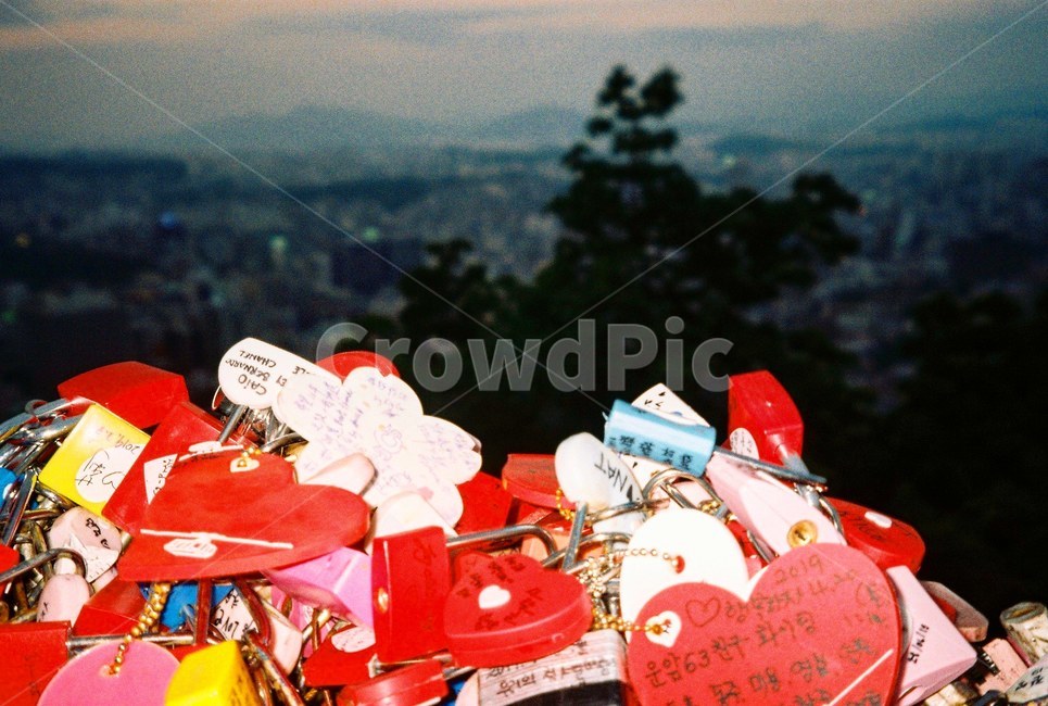 남산,자물쇠,하늘,야경,서울