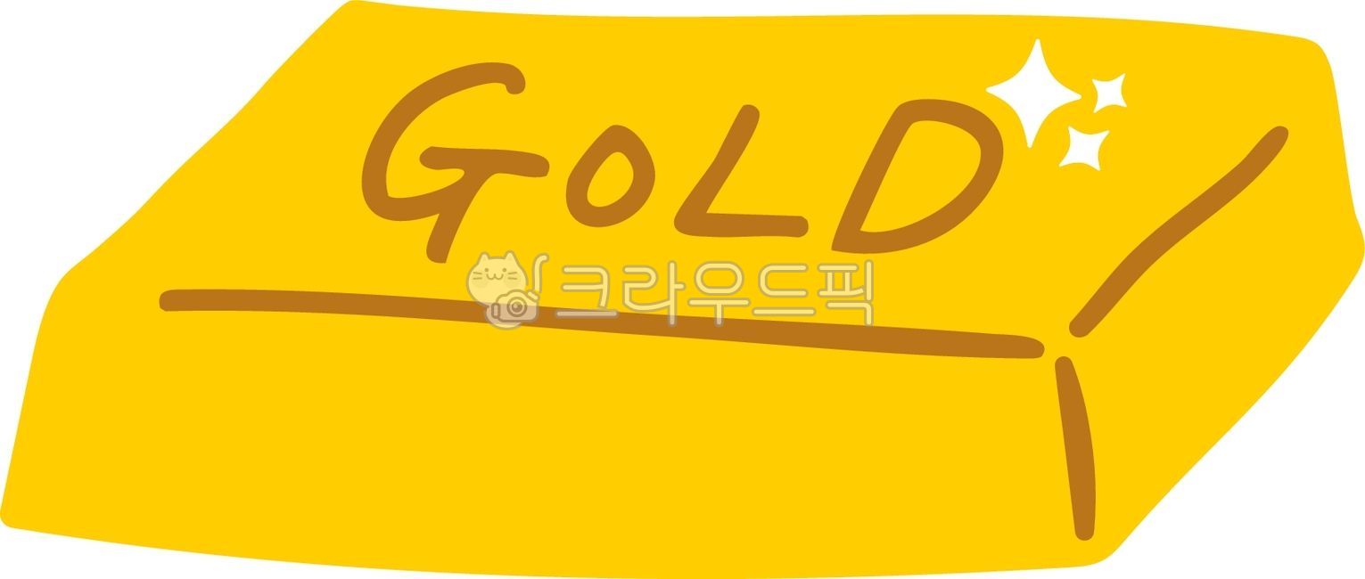 일러스트,손그림,골드바,골드,금,반짝,금괴,금덩어리