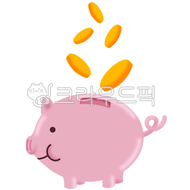 Savings illustration,piggy bank,Rich illustration,yearend settlement,Piggy bank illustration