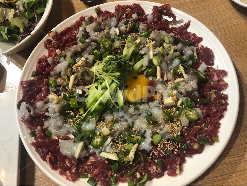 음식,food,eat,한우낙지탕탕이,육회,산낙지,탕탕이