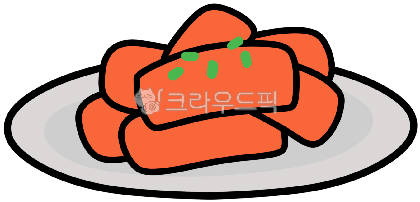 떡볶이,떡볶이일러스트,일러스트,손그림,떡볶이한접시,분식,음식,한국음식