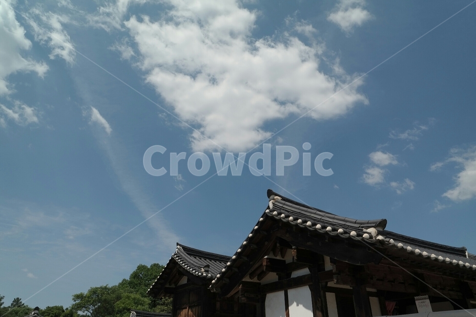 한옥,하늘,한옥마을,구름,한국적인,전주,전주한옥마을,한국의