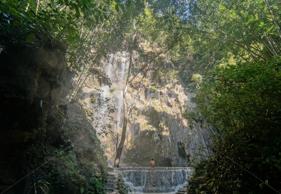 폭포,자연,물,연못,산,숲