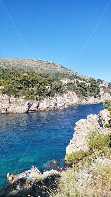 바다,하늘,나무,바위,자연,sea,sky,tree,rock,자연,풍경,nature,landscape,promontory,곶,outdoors,옥외,cliff,낭떠러지
