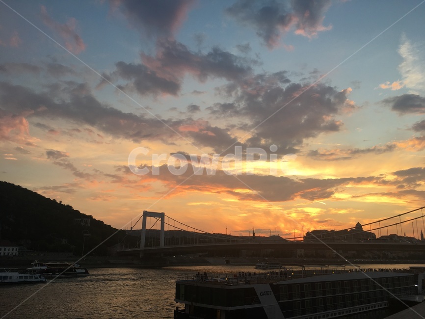 헝가리,부다페스트,노을,하늘,해질녘,구름