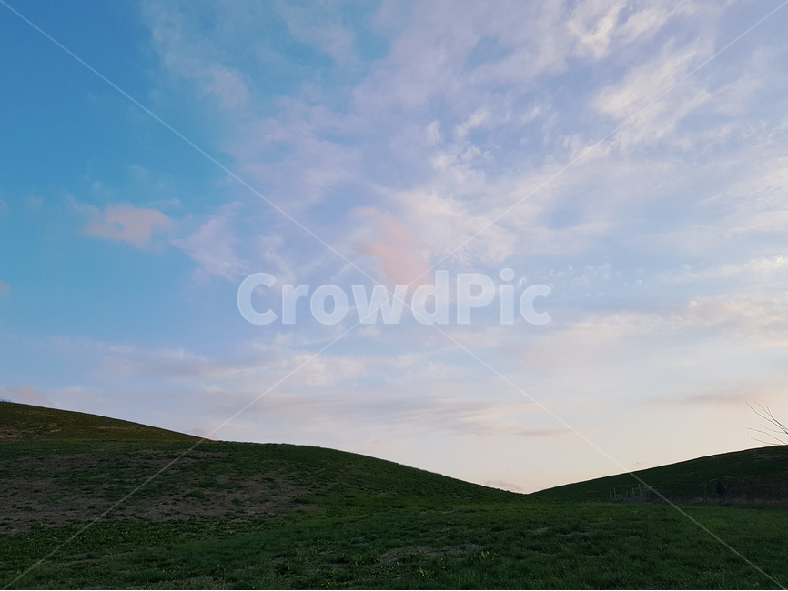 푸른,하늘,초록,상쾌,노을,구름,자연,풍경,nature,landscape,field,들,outdoors,옥외,grassland,목초지