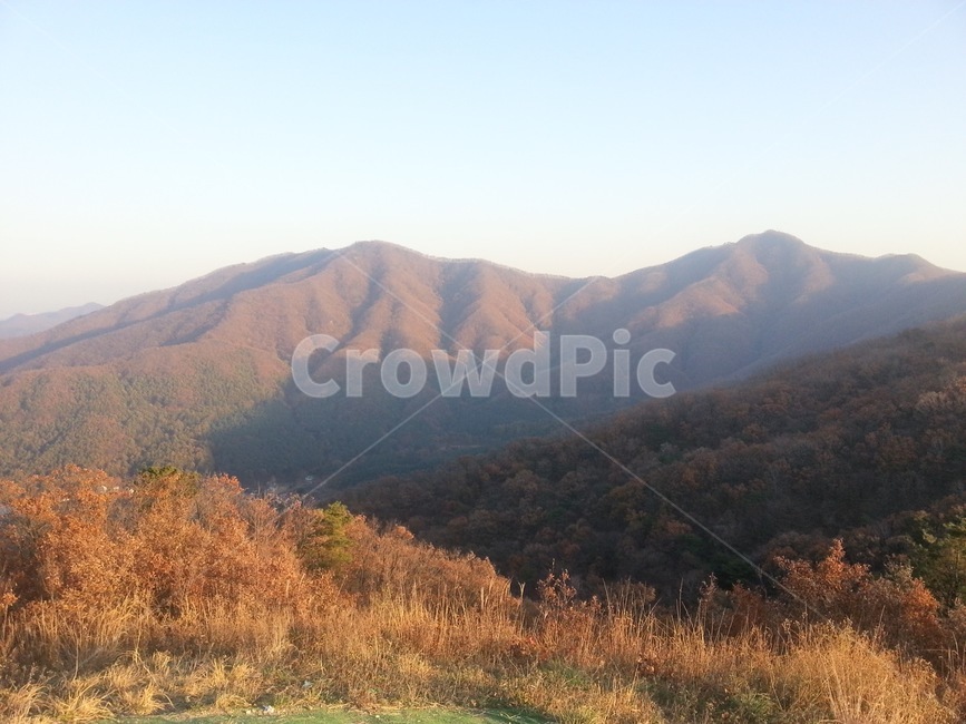 가을,산,하늘,정상,언덕