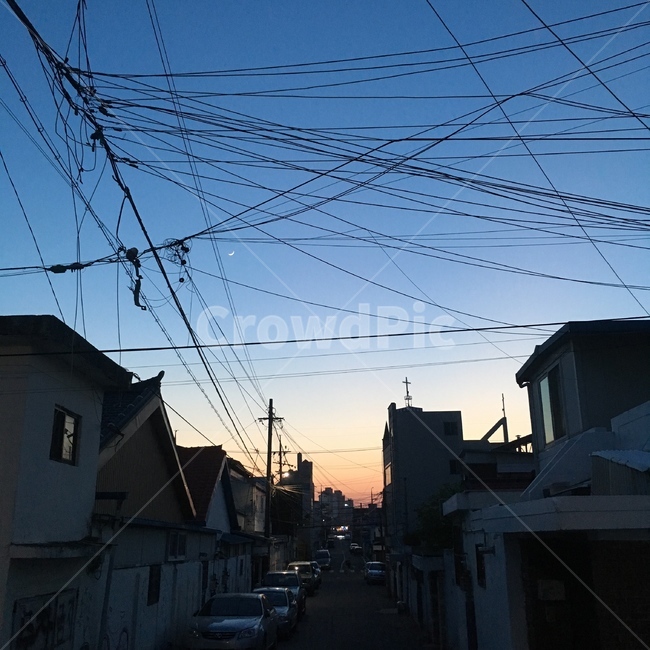 하늘,노을,색감,집앞,전기줄,전깃줄