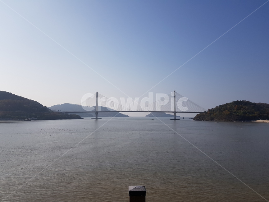 서해대교,풍경,바다,다리,하늘