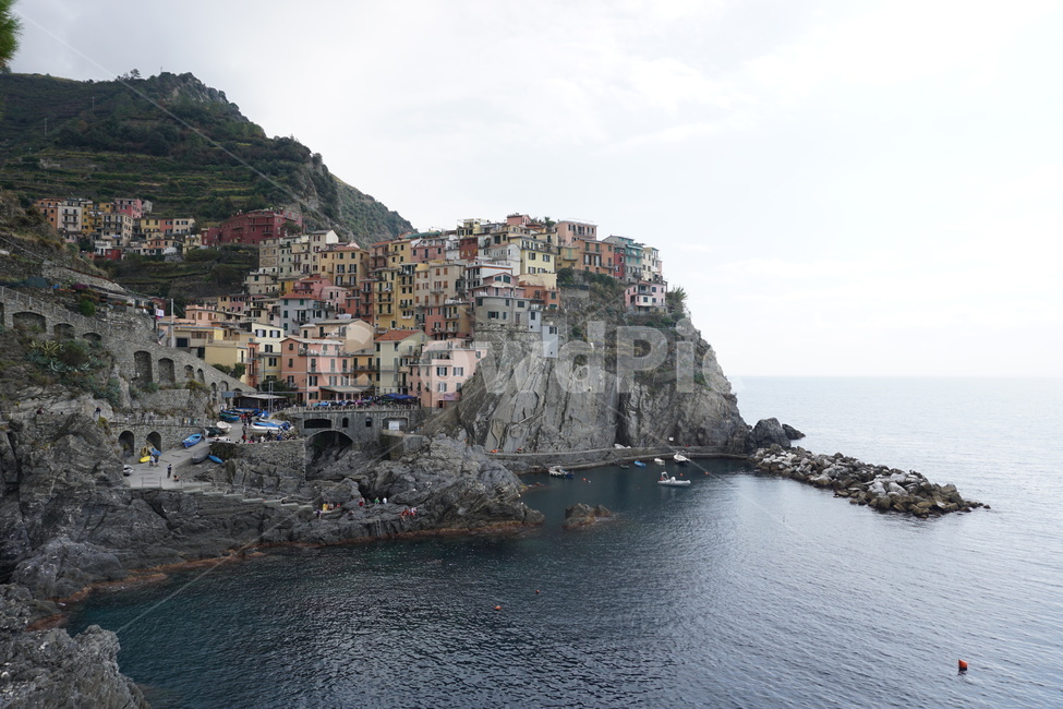 Manarola,Cliff,ocean,Cinque Terre,waterfront,Italy,europe,beach village