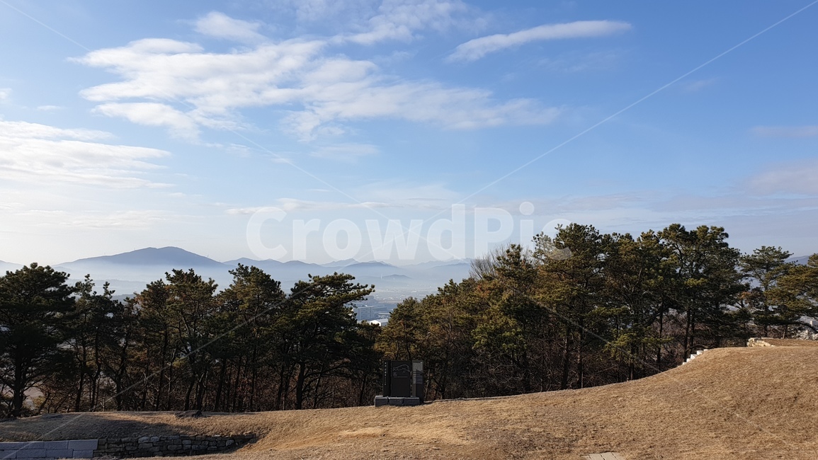 자연,구름,산,토지,나무