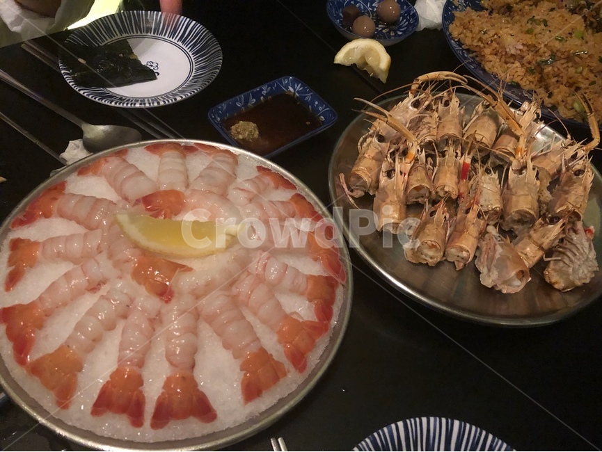 food,음식,eat,딱새우,딱새우회,딱새우사시미,머리튀김