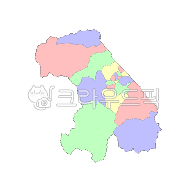 Gangwon-do,Gangwon,Gangneung-si,Gangneung,Republic of Korea,our country,Korea,administrative district,province,city,county,town,township,dong,map,administrative district map,4-color map,blue,yellow,red,green,map