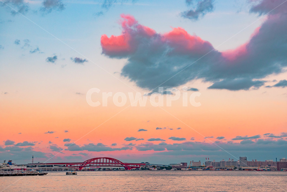 자연,일본,고베,고베시티,바다,노을,sunset,구름,cloud,자연,풍경,nature,landscape,색깔,색상,색채,색감,color sense,color sensitivity,feeling of color