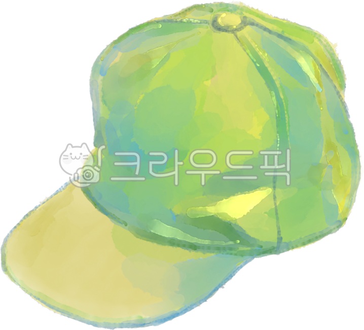 패션,실물,수채화,수채,손그림,캐주얼,챙모자,캡모자,스냅백,연두,연두색,초록,초록색,baseballcap,야구모자,cap,캡,clothing,의류,hat,모자