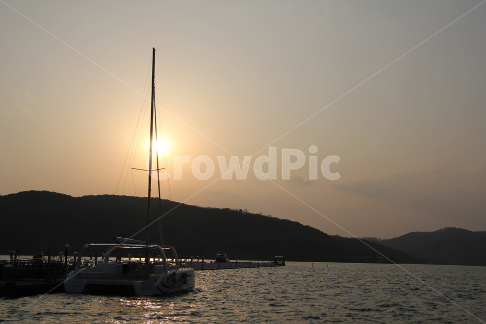 보문호수,저녁,노을,호수,산,자연,풍경,nature,landscape,vehicle,차량,watercraft,선박,transportation,교통