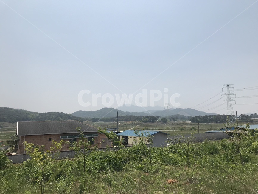 농촌,정읍,풍경,산,송전탑