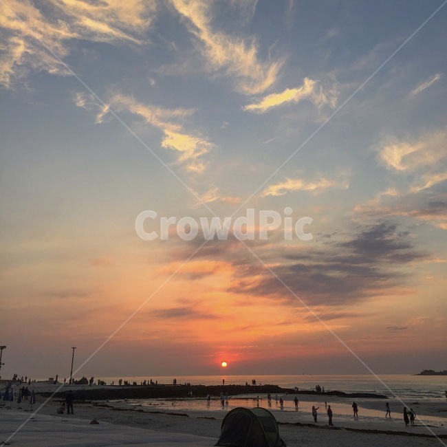 일몰,노을,제주도,제주,협재,바다,해수욕장,구름,석양