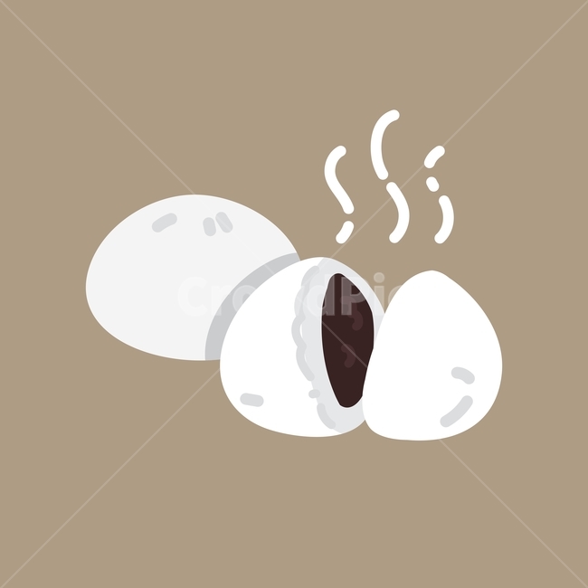 Winter food,bread,snack,icon,seaweed,smoke,cute,steamed bun,delicious,food,street food,vector,illustration,bun,cooking