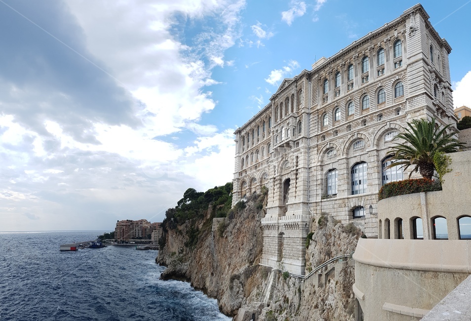 Cliff,panorama,Monaco,On the cliff,building