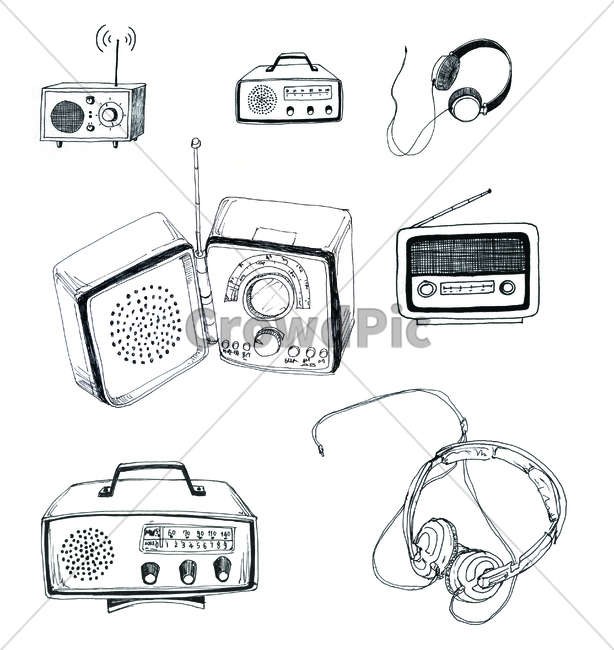 손그림,handdrawing,팬그림,팬라인,pen,penline,penpicture,pendrawing,라디오,radio,헤드폰,headphones