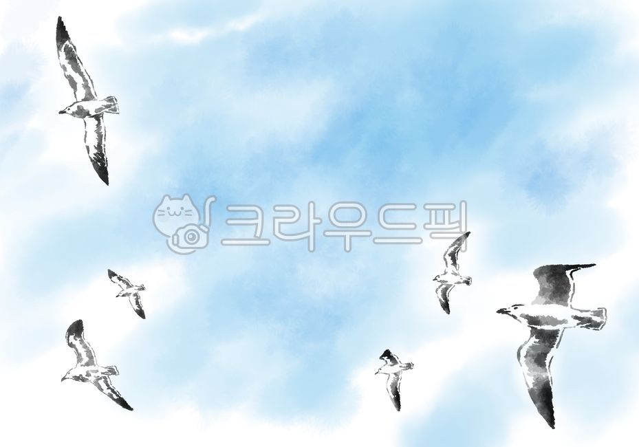 flight,gliding,flock,Art,beak,bird painting,wild animals,brush texture,beautiful,gray,freedom,New illustration,design,bird,Seagull,painting technique,graphic,sky,art,nature,hand drawing,black,Birds,seagull,brush touch,fly,White,blue,background,animal,illu