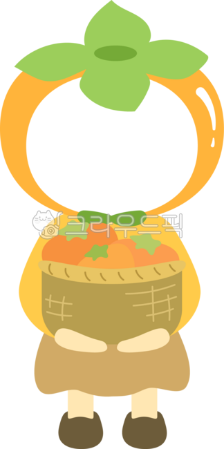 Persimmon,persimmon,child,face composite,persimmon face composite,persimmon face composite,Chuseok,fall,season,event,children's event,cute,fruit,fall illustration,autumn