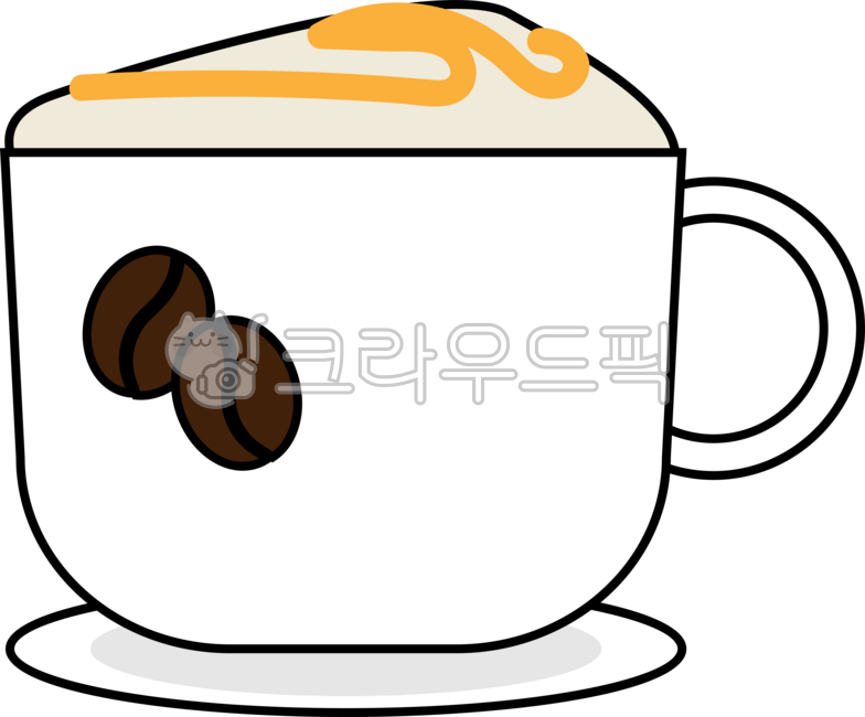 Cafe,coffee,hot drink,beverage,beverage,cafe drink,americano,latte,icon,illustration,store drink,whipped cream,mug,cup,teacup,caramel,caramel macchiato,syrup